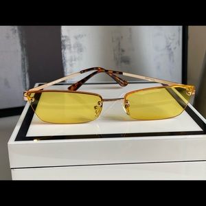 Rimless/Frameless YELLOW 90s/2000s Tintied  Sunglasses